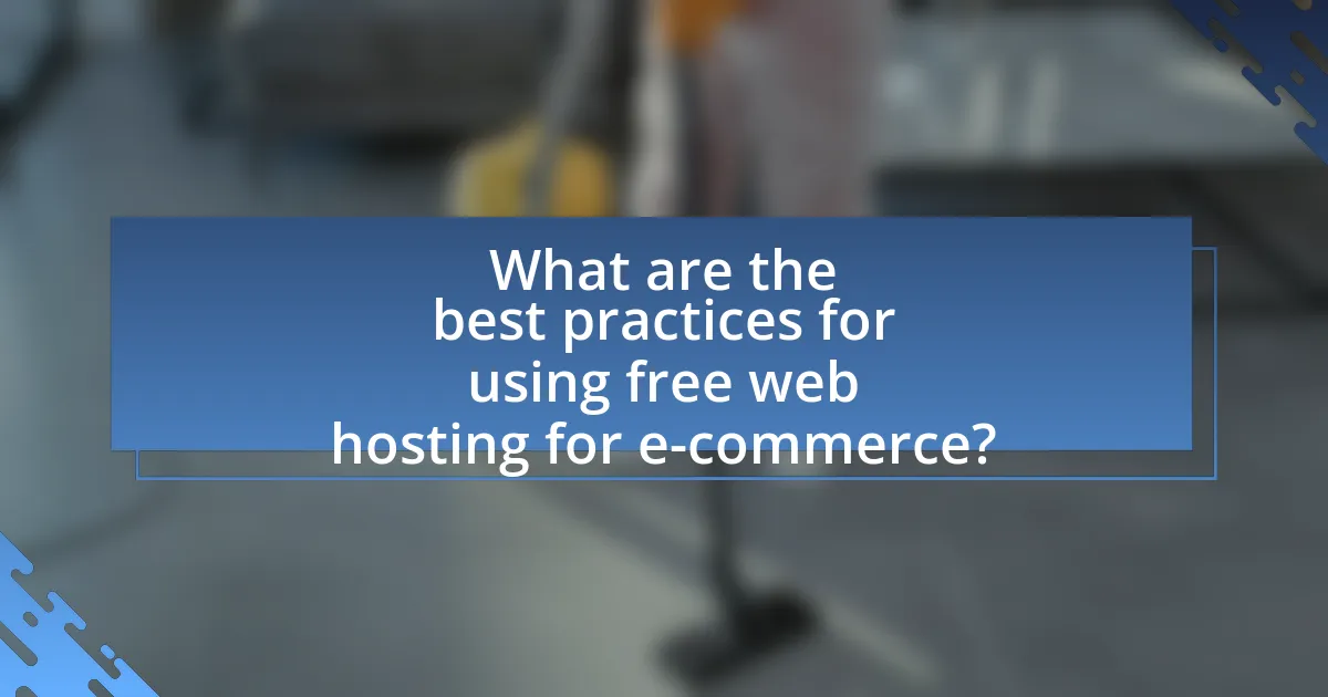 What are the best practices for using free web hosting for e-commerce?